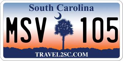 SC license plate MSV105