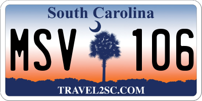 SC license plate MSV106