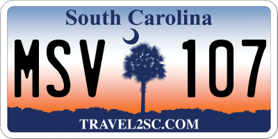 SC license plate MSV107