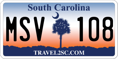 SC license plate MSV108