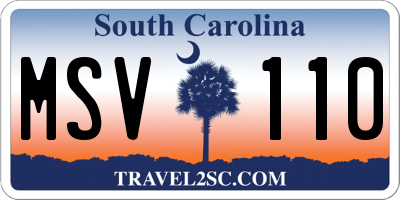 SC license plate MSV110