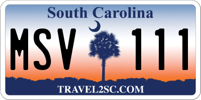 SC license plate MSV111