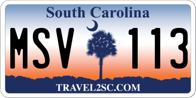 SC license plate MSV113