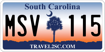 SC license plate MSV115