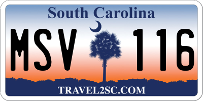 SC license plate MSV116