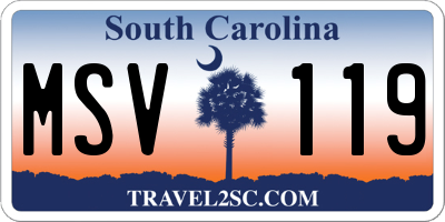 SC license plate MSV119