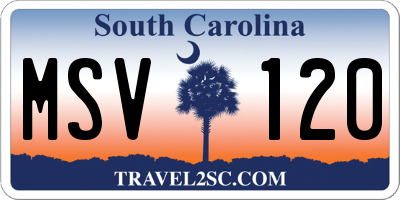 SC license plate MSV120