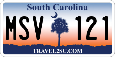 SC license plate MSV121
