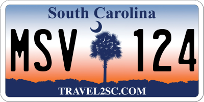 SC license plate MSV124