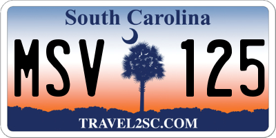 SC license plate MSV125