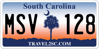 SC license plate MSV128