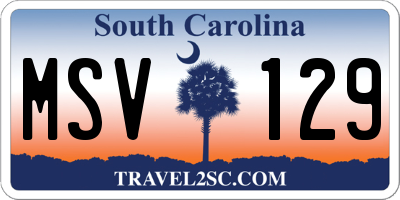 SC license plate MSV129