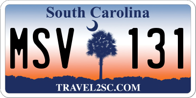 SC license plate MSV131