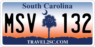 SC license plate MSV132