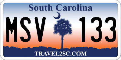 SC license plate MSV133