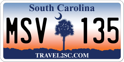 SC license plate MSV135