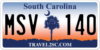 SC license plate MSV140