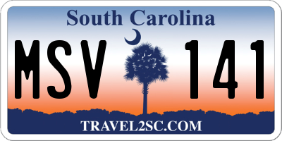 SC license plate MSV141