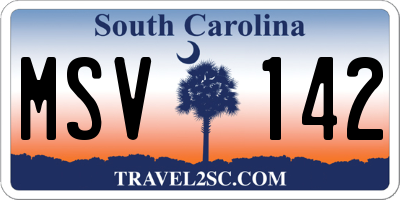 SC license plate MSV142
