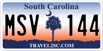 SC license plate MSV144