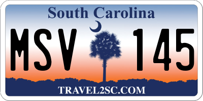 SC license plate MSV145