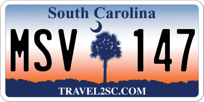 SC license plate MSV147