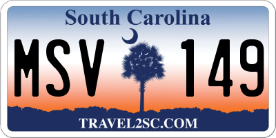 SC license plate MSV149