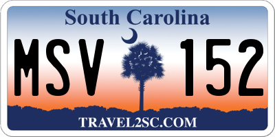SC license plate MSV152
