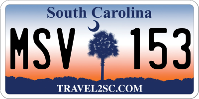 SC license plate MSV153