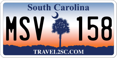 SC license plate MSV158