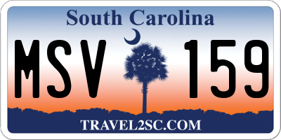SC license plate MSV159