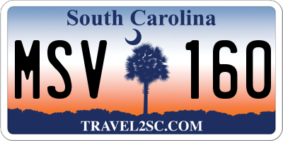 SC license plate MSV160