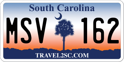 SC license plate MSV162