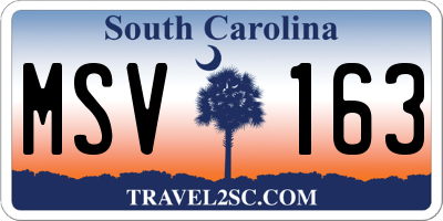 SC license plate MSV163