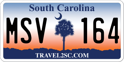 SC license plate MSV164