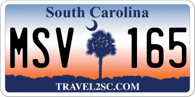 SC license plate MSV165