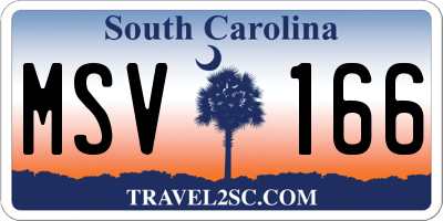 SC license plate MSV166