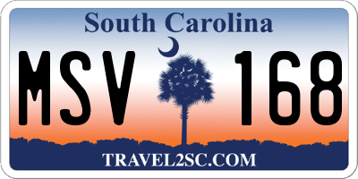 SC license plate MSV168