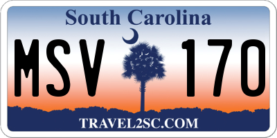 SC license plate MSV170