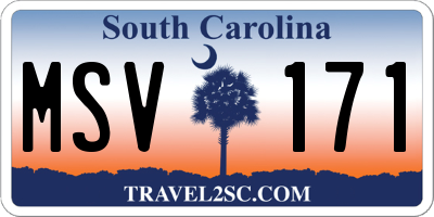 SC license plate MSV171