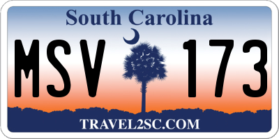 SC license plate MSV173