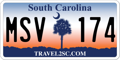 SC license plate MSV174
