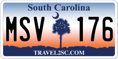 SC license plate MSV176