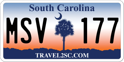 SC license plate MSV177