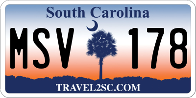 SC license plate MSV178