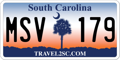 SC license plate MSV179
