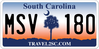 SC license plate MSV180