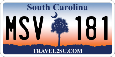 SC license plate MSV181