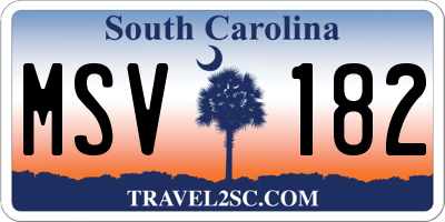 SC license plate MSV182