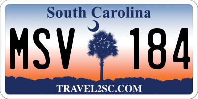SC license plate MSV184